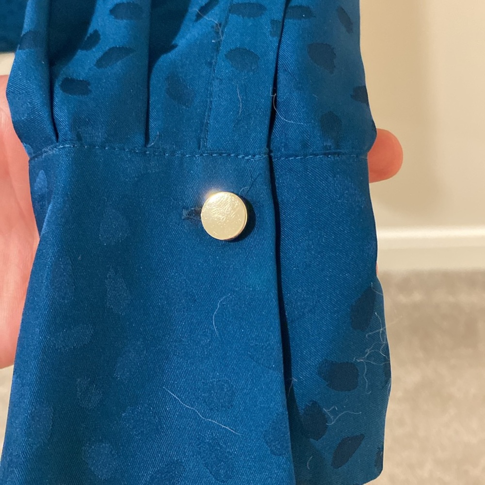 Ann Taylor Teal Patterned Top - image 4